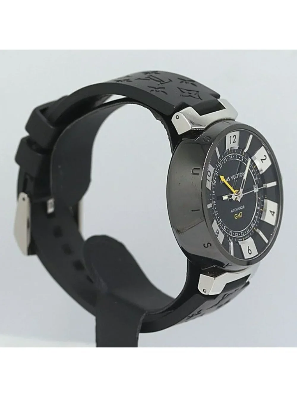 Louis Vuitton Tambour in Black Automatic Dial Dual Time Watch